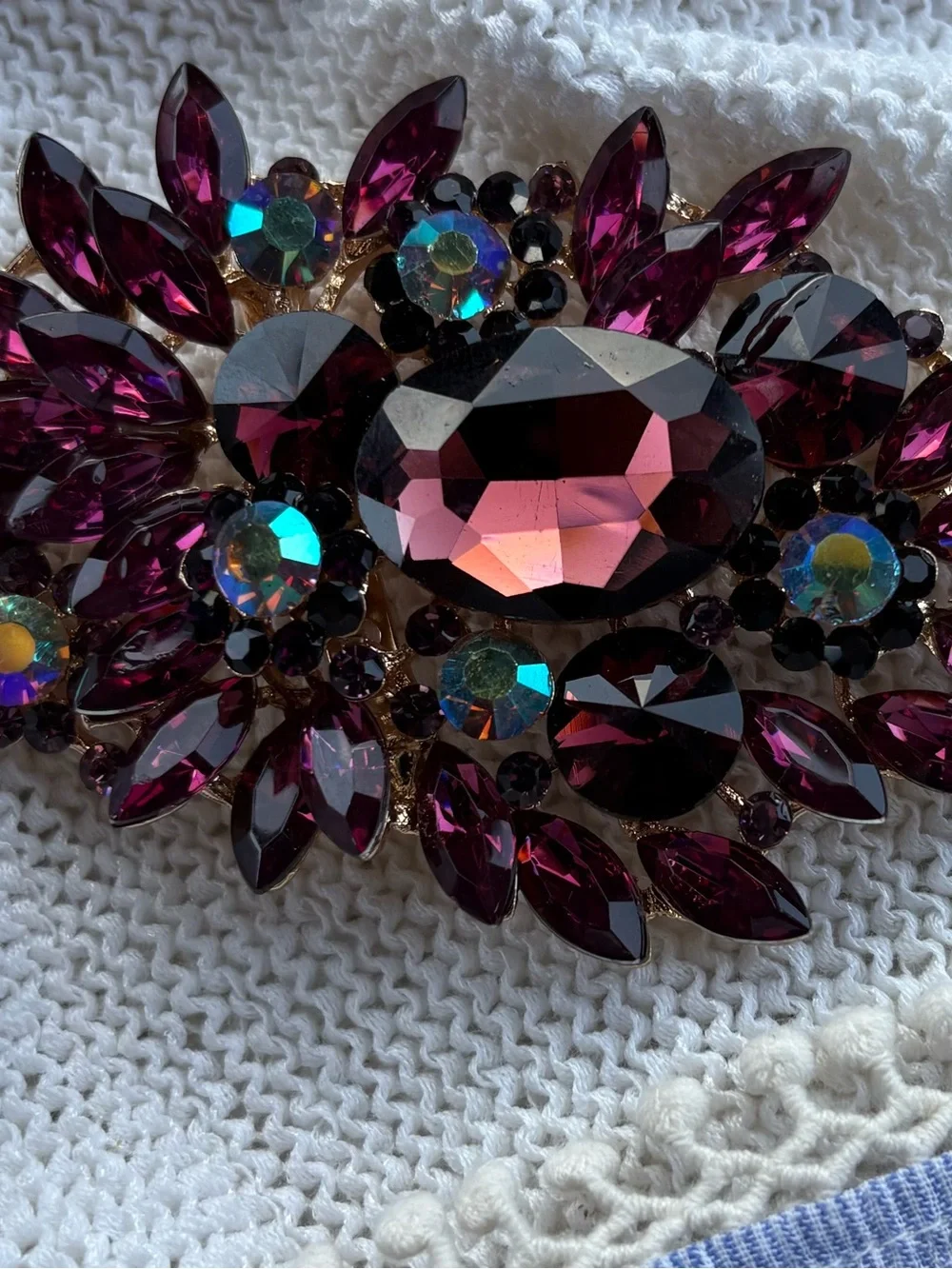 Purple Statement Crystal Brooch - Women Jewelry